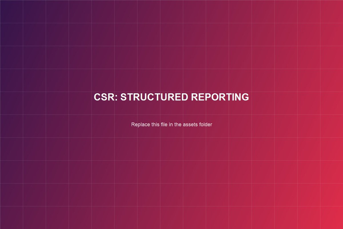 Structured CSR programme reporting